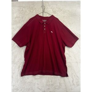 Tommy Bahama Men's 3XLB Island Zone Polo Shirt Red Supima Short Sleeve